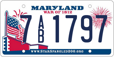 MD license plate 7AB1797