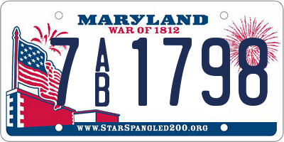 MD license plate 7AB1798