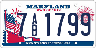 MD license plate 7AB1799