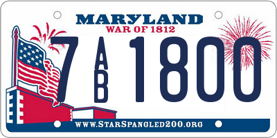MD license plate 7AB1800