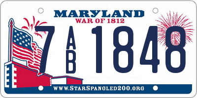 MD license plate 7AB1848