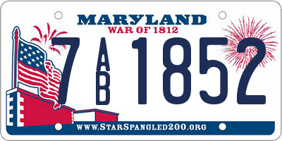 MD license plate 7AB1852