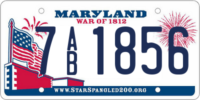 MD license plate 7AB1856