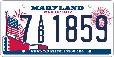MD license plate 7AB1859