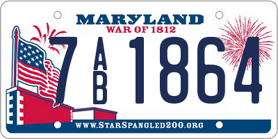MD license plate 7AB1864