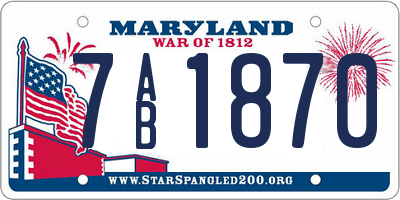 MD license plate 7AB1870