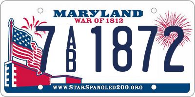 MD license plate 7AB1872