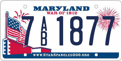 MD license plate 7AB1877