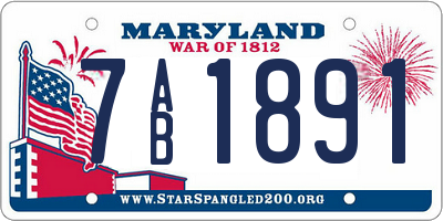 MD license plate 7AB1891