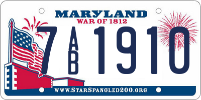 MD license plate 7AB1910