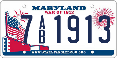 MD license plate 7AB1913
