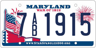 MD license plate 7AB1915