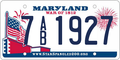 MD license plate 7AB1927