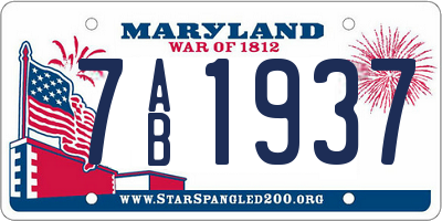 MD license plate 7AB1937