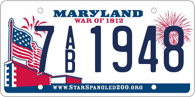MD license plate 7AB1948