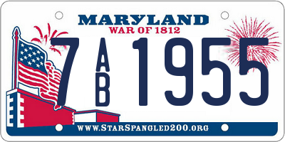 MD license plate 7AB1955