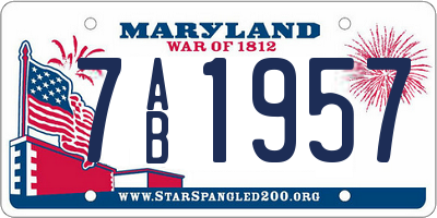 MD license plate 7AB1957