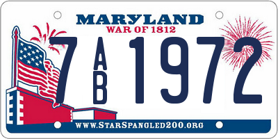 MD license plate 7AB1972