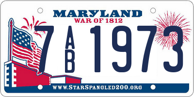 MD license plate 7AB1973