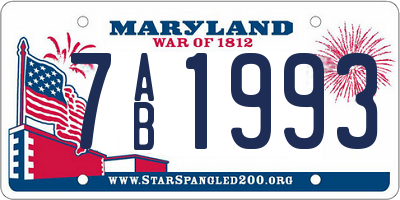 MD license plate 7AB1993