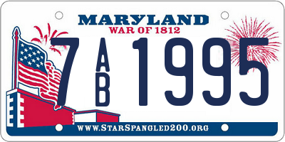 MD license plate 7AB1995