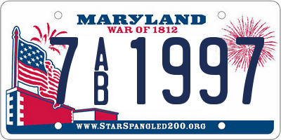 MD license plate 7AB1997