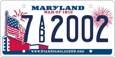 MD license plate 7AB2002