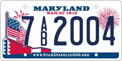 MD license plate 7AB2004