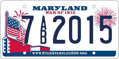 MD license plate 7AB2015