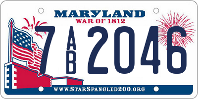 MD license plate 7AB2046