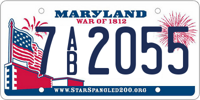 MD license plate 7AB2055