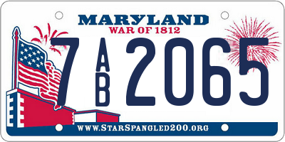MD license plate 7AB2065