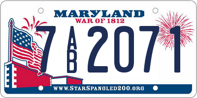 MD license plate 7AB2071