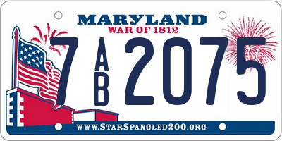 MD license plate 7AB2075