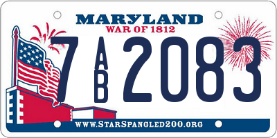 MD license plate 7AB2083