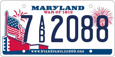 MD license plate 7AB2088