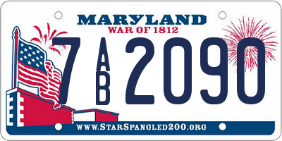 MD license plate 7AB2090