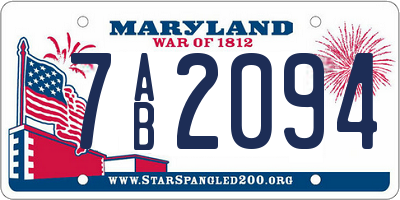 MD license plate 7AB2094