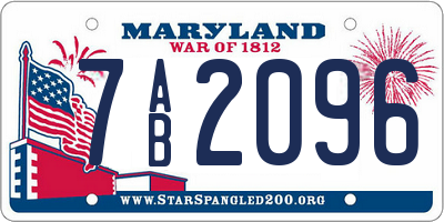 MD license plate 7AB2096