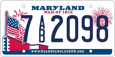 MD license plate 7AB2098