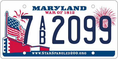 MD license plate 7AB2099