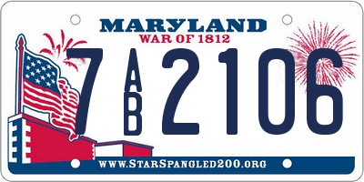 MD license plate 7AB2106