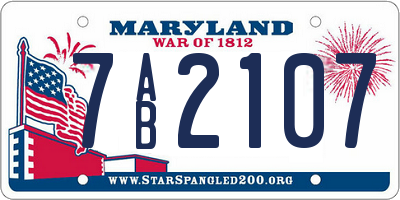 MD license plate 7AB2107
