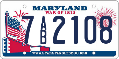 MD license plate 7AB2108