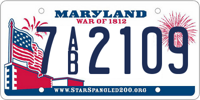 MD license plate 7AB2109