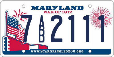 MD license plate 7AB2111