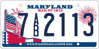 MD license plate 7AB2113