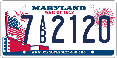 MD license plate 7AB2120
