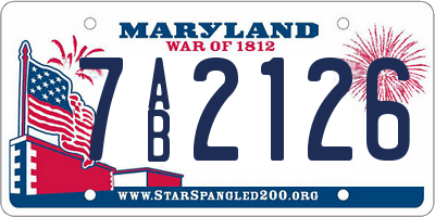MD license plate 7AB2126