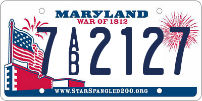 MD license plate 7AB2127